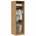 Guardaroba in Rovere Artisan con Ante Scorrevoli e Specchio, 50x50x200 cm