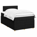 Letto matrimoniale 120x200 cm in tessuto nero con LED, completo di materasso e cuscino, stile contemporaneo per camera da letto e ospiti