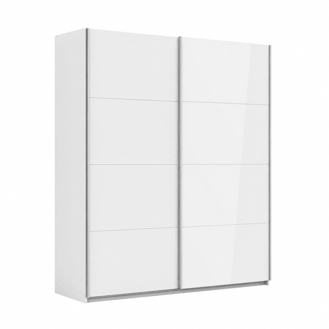 Armadio a Due Ante con Ripiani e Barre Appendiabiti, Bianco, 181x197x61 cm