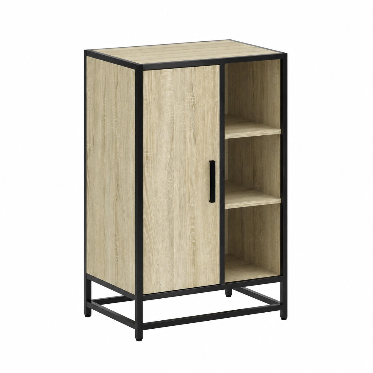 Set arredo bagno 3 pezzi rovere Sonoma con armadietto a specchio e mobile lavabo resistente