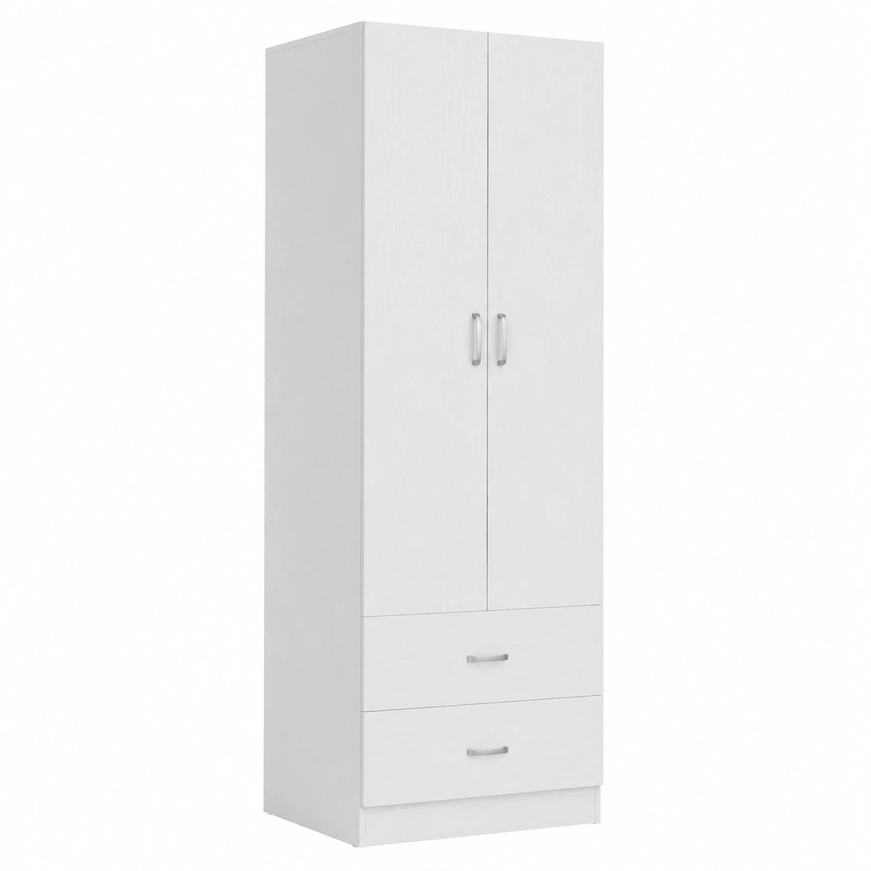 Armadio Multiuso in Rovere Chiaro con 2 Ante e 2 Cassetti, 60x42x180 cm, per Casa e Ingresso