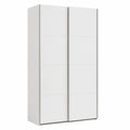 Armadio scorrevole bianco Lajatico per soffitti alti, dimensioni 120x235x61 cm