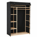 Guardaroba in tessuto grigio con ante scorrevoli e scaffali 110x40x170 cm