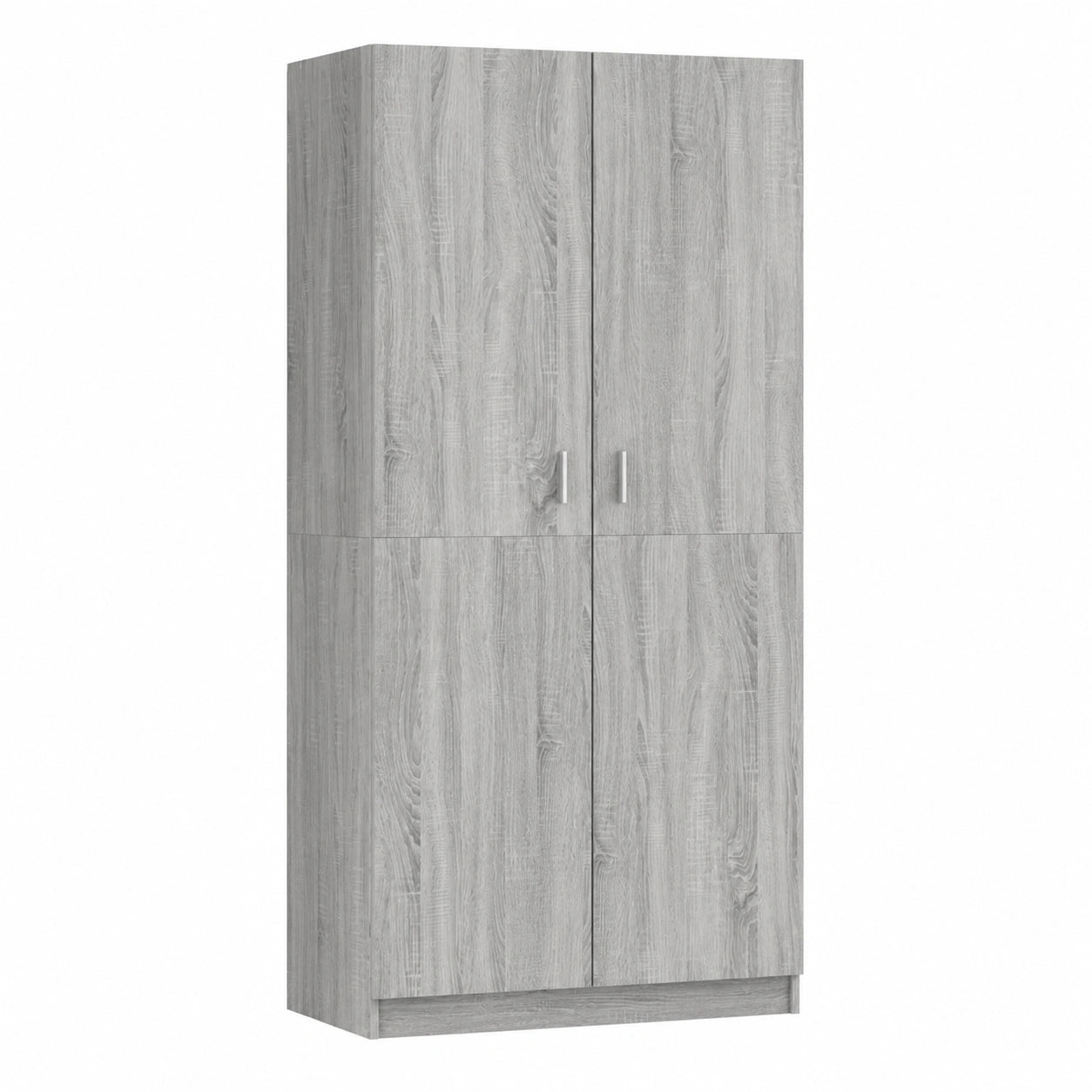 Armadio in legno Sonoma grigio con appendiabiti, 90x52x200 cm, ampio spazio di archiviazione per camera da letto, corridoio o spogliatoio, facile fissaggio a parete