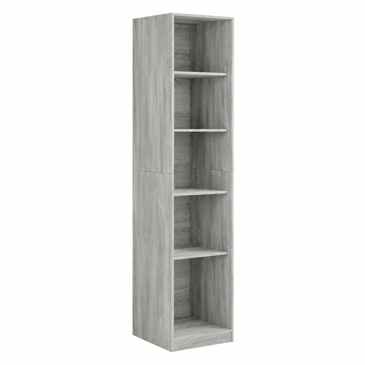 Guardaroba in legno grigio Sonoma con ante scorrevoli e ripiani, 50x50x200 cm, versatile per ogni stanza