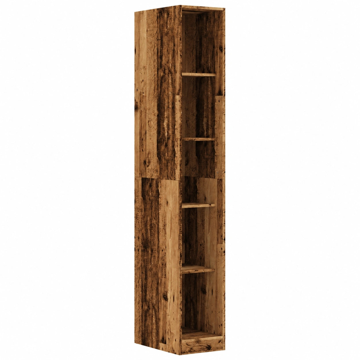 Armadio in legno rustico 30x50x200 cm con ante scorrevoli e scaffali versatili per casa