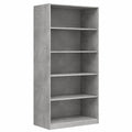 Guardaroba multifunzionale in legno grigio cemento con ante scorrevoli, 100x50x200 cm