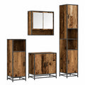 Mobili da bagno vintage 3 pezzi con specchio e grande armadietto a muro