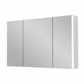 Armadio Specchio da Parete con Ante e Illuminazione a LED per Bagno, Design Moderno, 120 cm, Bianco