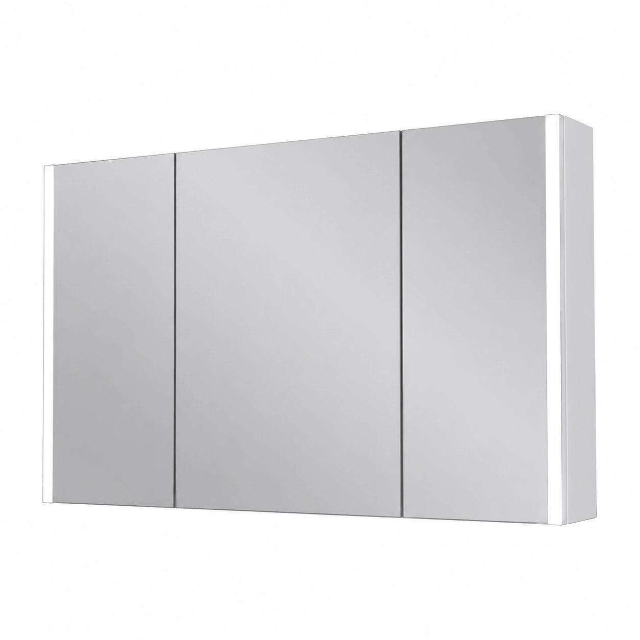 Armadio Specchio da Parete con Ante e Illuminazione a LED per Bagno, Design Moderno, 120 cm, Bianco