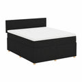 Letto Box Spring con Materasso, LED e Design Moderno, Nero 160x200 cm
