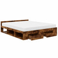 Letto Matrimoniale con Cassetti in Legno, 200x200 cm, Design Moderno e Robusta Struttura a Doghe