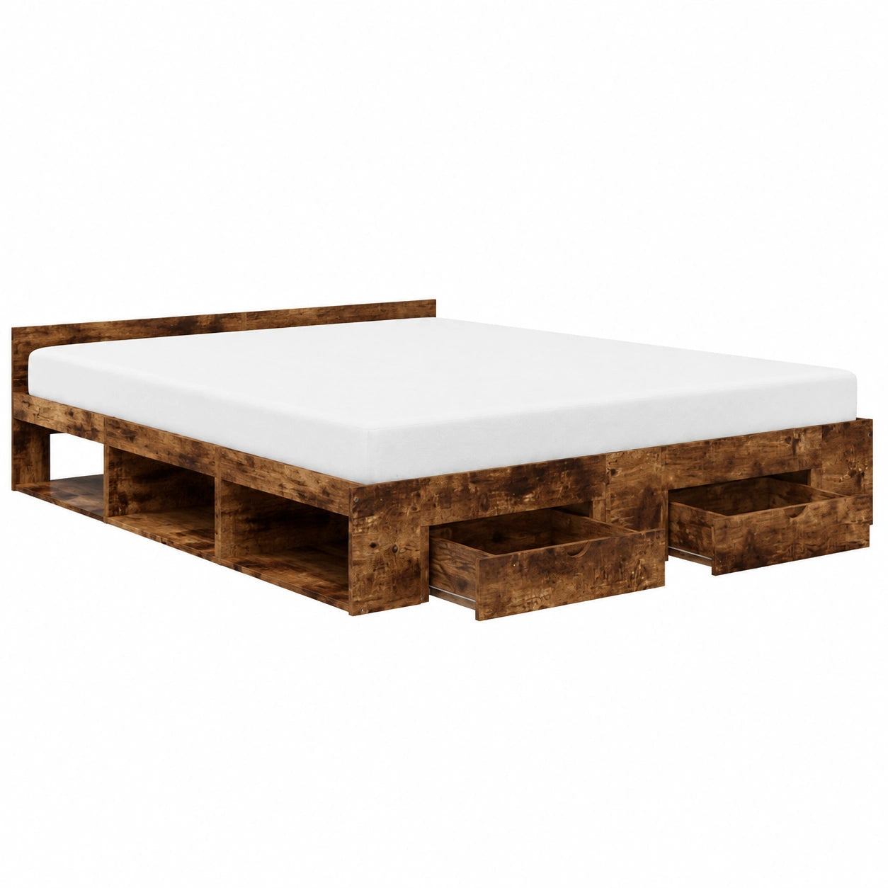 Letto Matrimoniale con Cassetti in Legno, 200x200 cm, Design Moderno e Robusta Struttura a Doghe